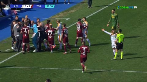 Σύρραξη στο Λέτσε-Τορίνο με κάρτες κι αποβολές (vid)
